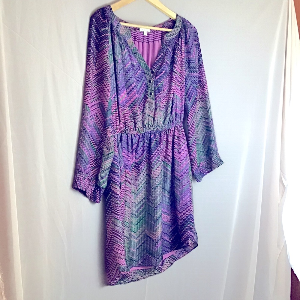 Shoshanna 6 Silk Purple Blouson Dress